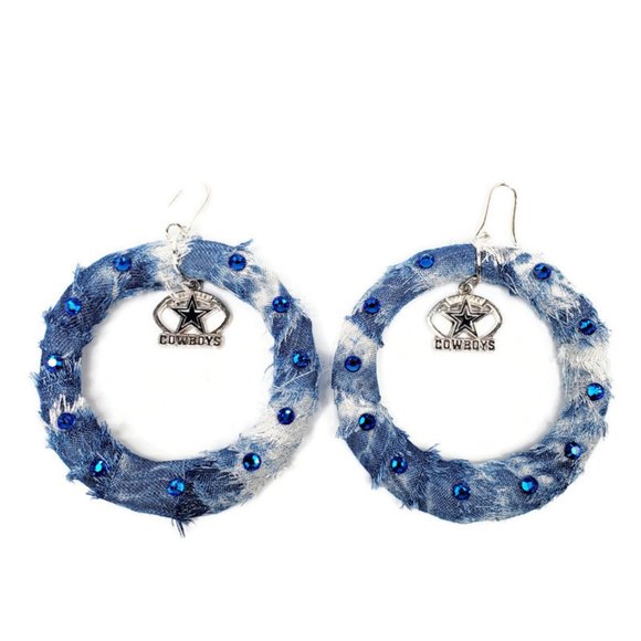 Dallas with Wings White Sweatshirt with Shiny Glitter Lettering. Football Spirit - Picture 4 of 4